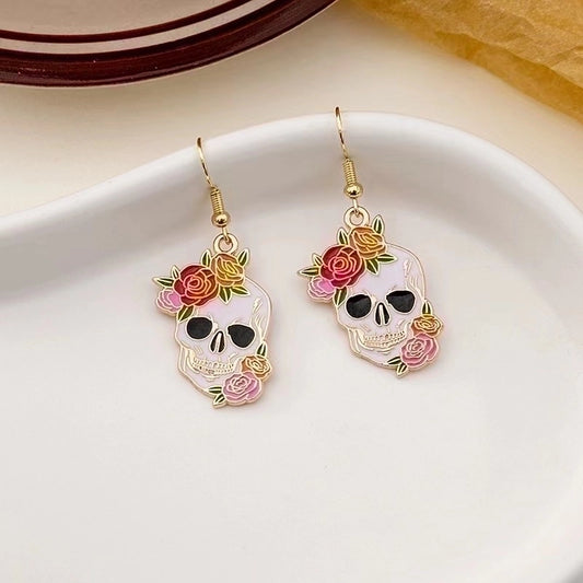 1 Pair Funny Skull Alloy Ear Hook