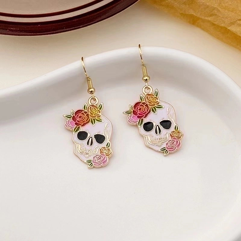 1 Pair Funny Skull Alloy Ear Hook