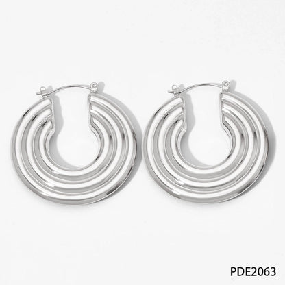 1 Pair Modern Style Minimalist Classic Style U Shape Plating 304 Stainless Steel 16K Gold Plated White Gold Plated Gold Plated Earrings