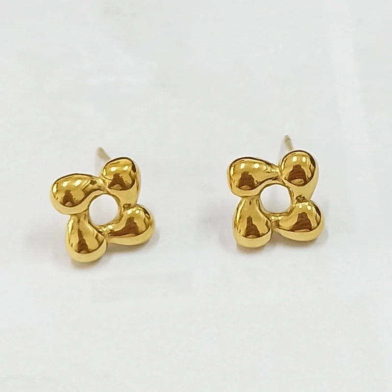 1 Pair Elegant Sweet Streetwear Geometric Plating Titanium Steel Earrings