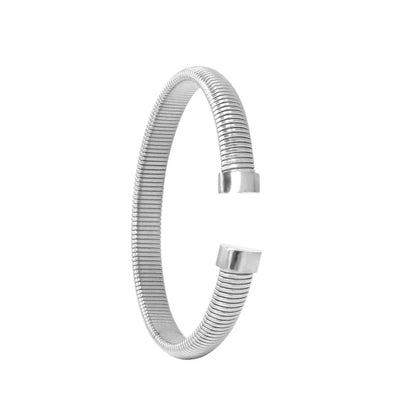 Minimalist Classic Style Solid Color 304 Stainless Steel 18K Gold Plated Bangle In Bulk