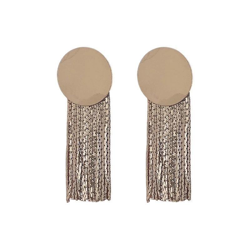 1 Pair Elegant Tassel Sequins Plating Inlay Brass Zircon 14k Gold Plated White Gold Plated Drop Earrings