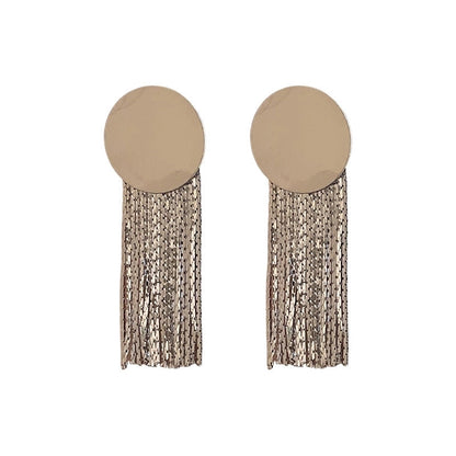 1 Pair Elegant Tassel Sequins Plating Inlay Brass Zircon 14k Gold Plated White Gold Plated Drop Earrings