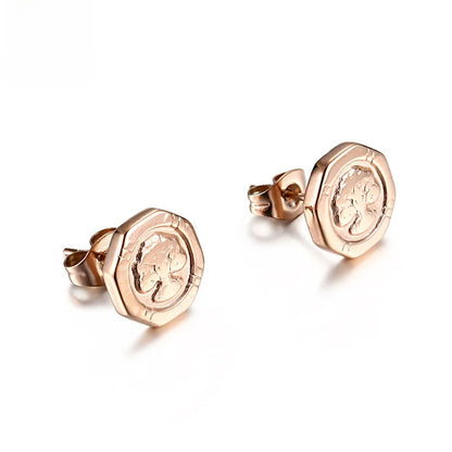 Simple Titanium Steel Tree Of Life Earrings For Female Students Christmas Gift