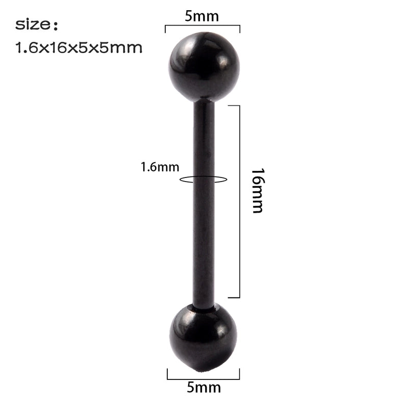 1 Piece Tongue Rings Minimalist Streetwear Solid Color 304 Stainless Steel Zircon Plating Inlay Zircon 18K Gold Plated