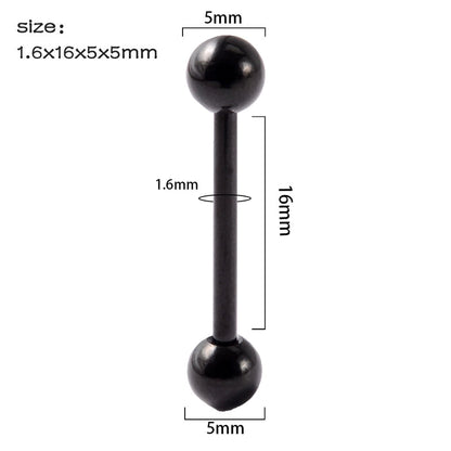 1 Piece Tongue Rings Minimalist Streetwear Solid Color 304 Stainless Steel Zircon Plating Inlay Zircon 18K Gold Plated