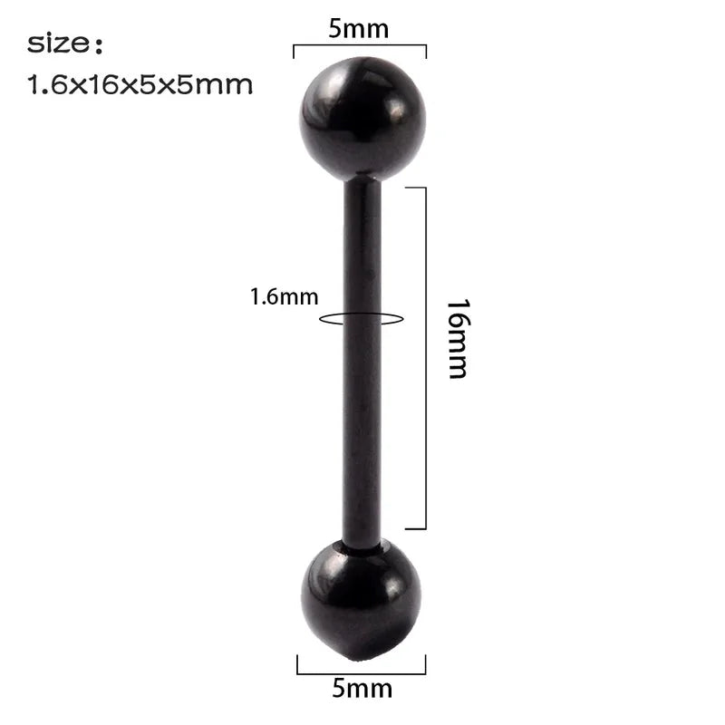 1 Piece Tongue Rings Minimalist Streetwear Solid Color 304 Stainless Steel Zircon Plating Inlay Zircon 18K Gold Plated