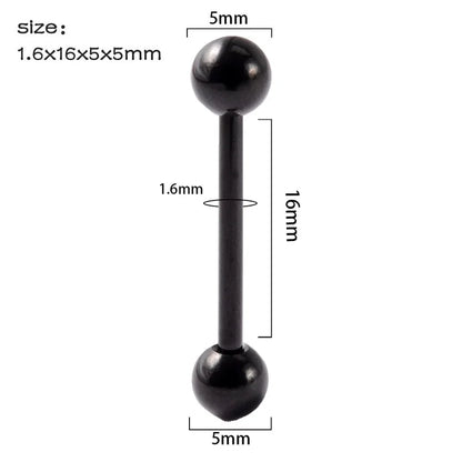 1 Piece Tongue Rings Minimalist Streetwear Solid Color 304 Stainless Steel Zircon Plating Inlay Zircon 18K Gold Plated