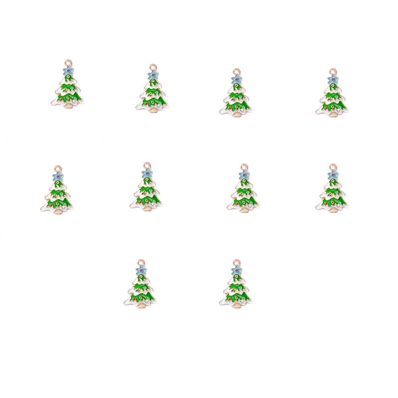 10 PCS/Package 15.9*17.8mm 16*22MM 18.1*19mm Alloy Christmas Hat Christmas Tree Santa Claus Pendant Jewelry Accessories