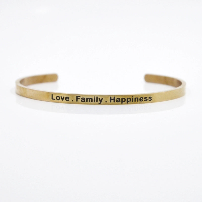 Casual Minimalist Letter Stainless Steel Cuff Bracelets