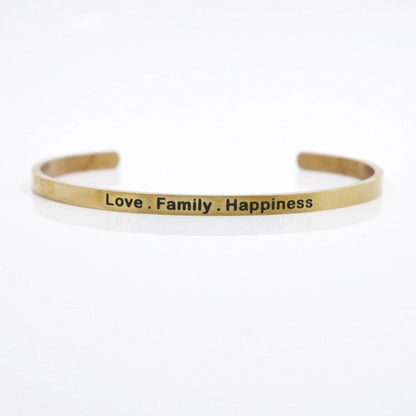 Casual Minimalist Letter Stainless Steel Cuff Bracelets