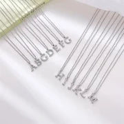 Minimalist Letter 304 Stainless Steel Zircon 16K Gold Plated White Gold Plated Plating Inlay Pendant Necklace
