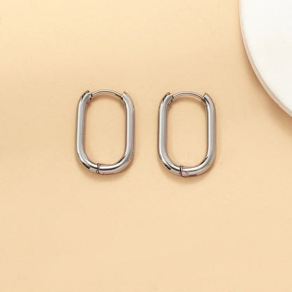 Minimalist Geometric Stainless Steel Earrings 1 Pair