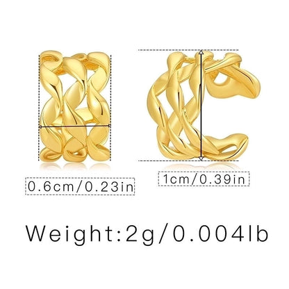 Retro Minimalist C Shape Copper Plating Inlay Zircon Ear Cuffs 1 Pair