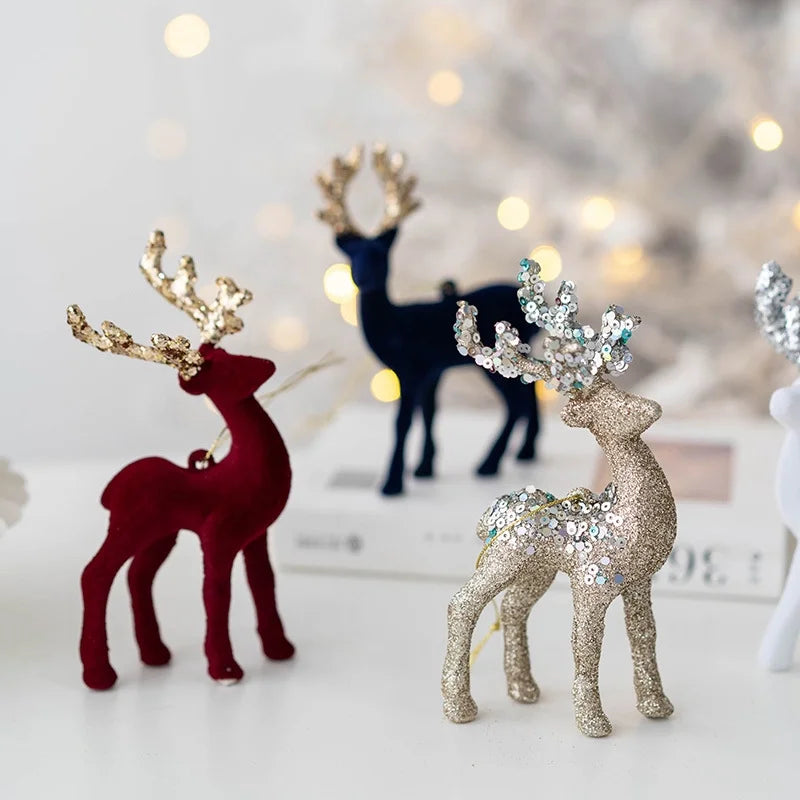 Christmas Elegant Sweet Elk PVC Party Festival Ornaments Decorative Props