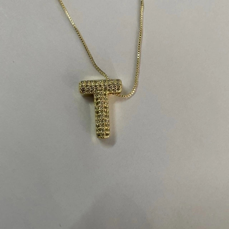 Elegant Luxurious Classic Style Letter Copper 14k Gold Plated Zircon Pendant Necklace In Bulk