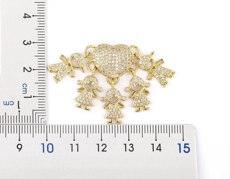 2 Pieces Exaggerated Novelty Modern Style Human Copper Plating Inlay 18K Gold Plated Zircon Pendant Necklace