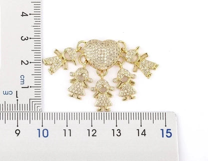 2 Pieces Exaggerated Novelty Modern Style Human Copper Plating Inlay 18K Gold Plated Zircon Pendant Necklace