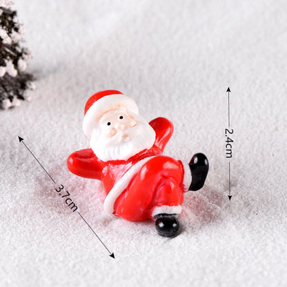 New Christmas Old Man Snowman Micro Landscape Snow Scene Train Box Christmas Socks Small Gift Bells Resin Ornaments