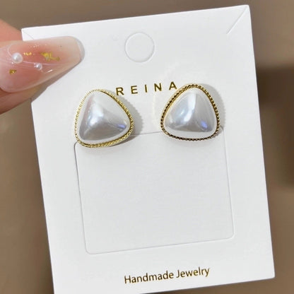 1 Pair Fashion Leaf Flower Bow Knot Imitation Pearl Alloy Rhinestones Earrings