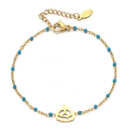 Cool Style Pumpkin Stainless Steel Plating Hollow Out Bracelets