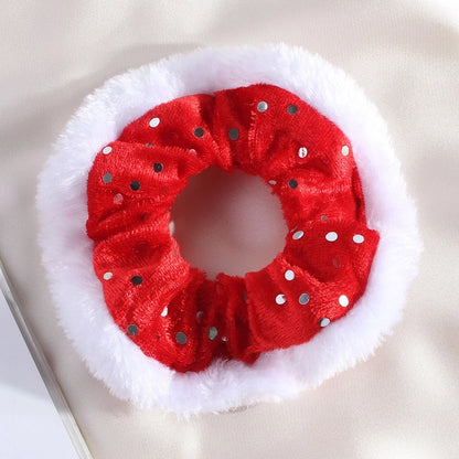 Classic Style Women's Plaid Snowflake Cloth Hair Tie