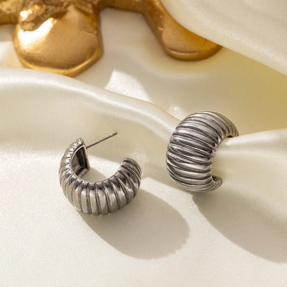 1 Pair Basic Modern Style Classic Style C Shape Irregular Heart Shape Irregular Plating 304 Stainless Steel Ear Studs