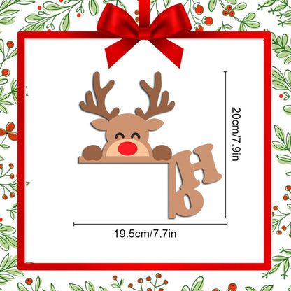 Christmas Cartoon Style Christmas Tree Santa Claus Elk Wood Indoor Ornaments Decorations Hanging Ornaments