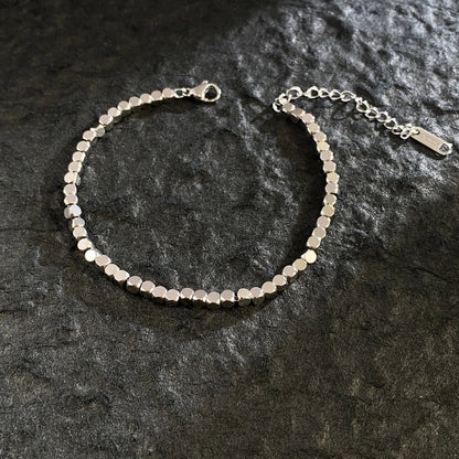 Minimalist Heart Shape Solid Color Titanium Steel 18K Gold Plated Bracelets In Bulk