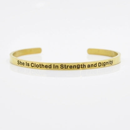 Minimalist Letter Stainless Steel Bangle