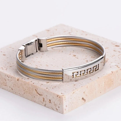 Classic Style Geometric Heart Shape Skull 304 Stainless Steel 18K Gold Plated No Inlaid Bangle In Bulk Stainless Steel Bracelets Halloween