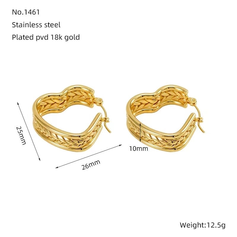 1 Pair Minimalist Classic Style Solid Color 304 Stainless Steel 18K Gold Plated Earrings Ear Studs