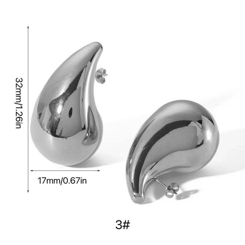 1 Pair Minimalist Classic Style Water Droplets Plating 316L Stainless Steel 18K Gold Plated Ear Studs