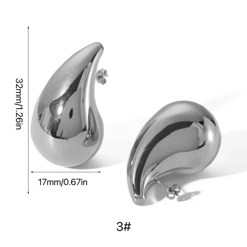 1 Pair Minimalist Classic Style Water Droplets Plating 316L Stainless Steel 18K Gold Plated Ear Studs