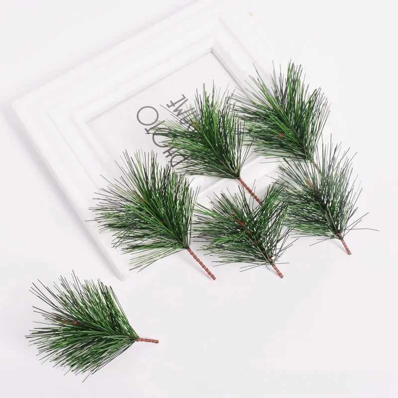 Christmas Simulation Pine Needle Strip Pine Leaf Mini Christmas Tree Accessories Gift Box Decoration Simulation Flower Christmas Decoration Ornaments