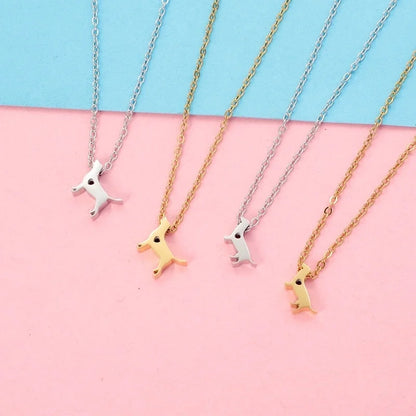 Cute Minimalist Dog Heart Shape 304 Stainless Steel 18K Gold Plated Plating Pendant Necklace