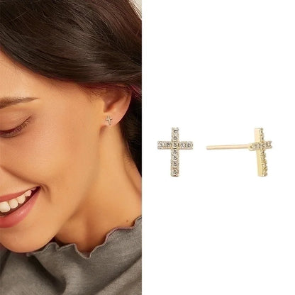 1 Pair Minimalist Flower Plating Inlay Copper Zircon 18k Gold Plated Ear Studs