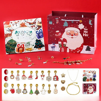 New Christmas Blind Box Set Snowflake Oil Drop Beaded Bracelet Cute Christmas Old Man Bell Christmas Tree Accessories