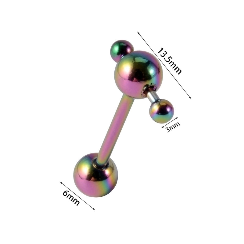 1 Piece Tongue Rings Minimalist Geometric 304 Stainless Steel Plating 18K Gold Plated