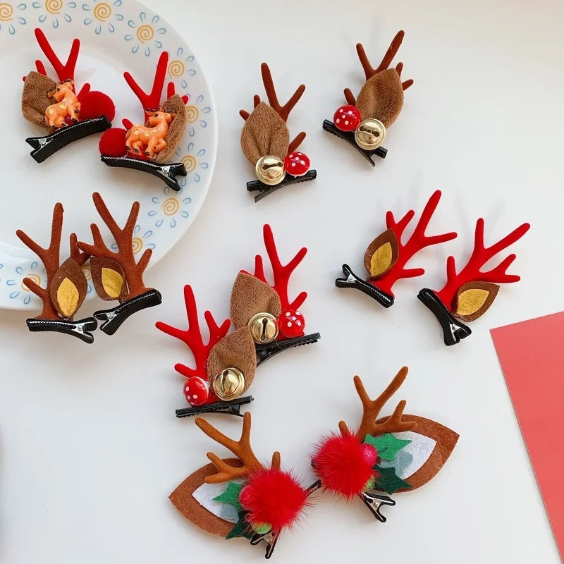 Christmas Cute Women's Christmas Tree Santa Claus Snowman Sequins Plush Hair Clip