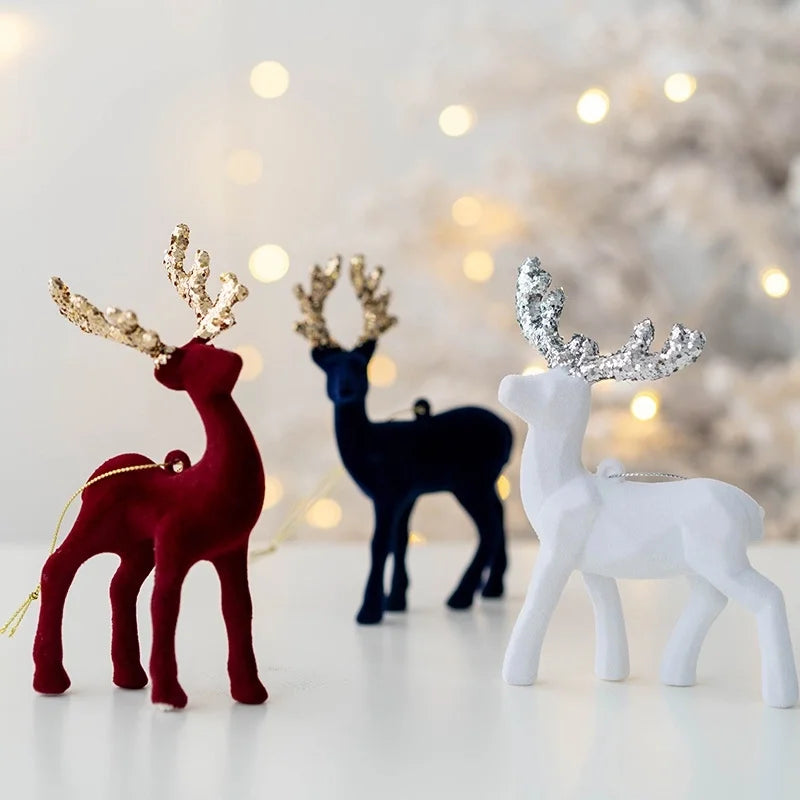 Christmas Elegant Sweet Elk PVC Party Festival Ornaments Decorative Props