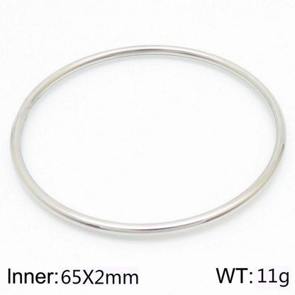 304 Stainless Steel 18K Gold Plated Minimalist Round Solid Color Bangle