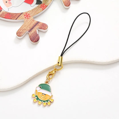 Cute Christmas Tree Snowman Snowflake Alloy Plating Christmas Bag Pendant Mobile Phone Chain