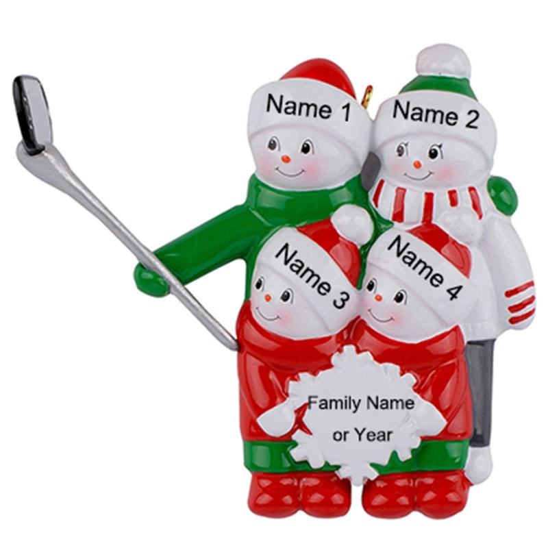 Christmas Cute Christmas Tree Bear Snowman Resin Party Hanging Ornaments