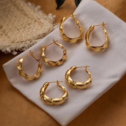 1 Pair Minimalist Geometric Plating Copper 18k Gold Plated Earrings