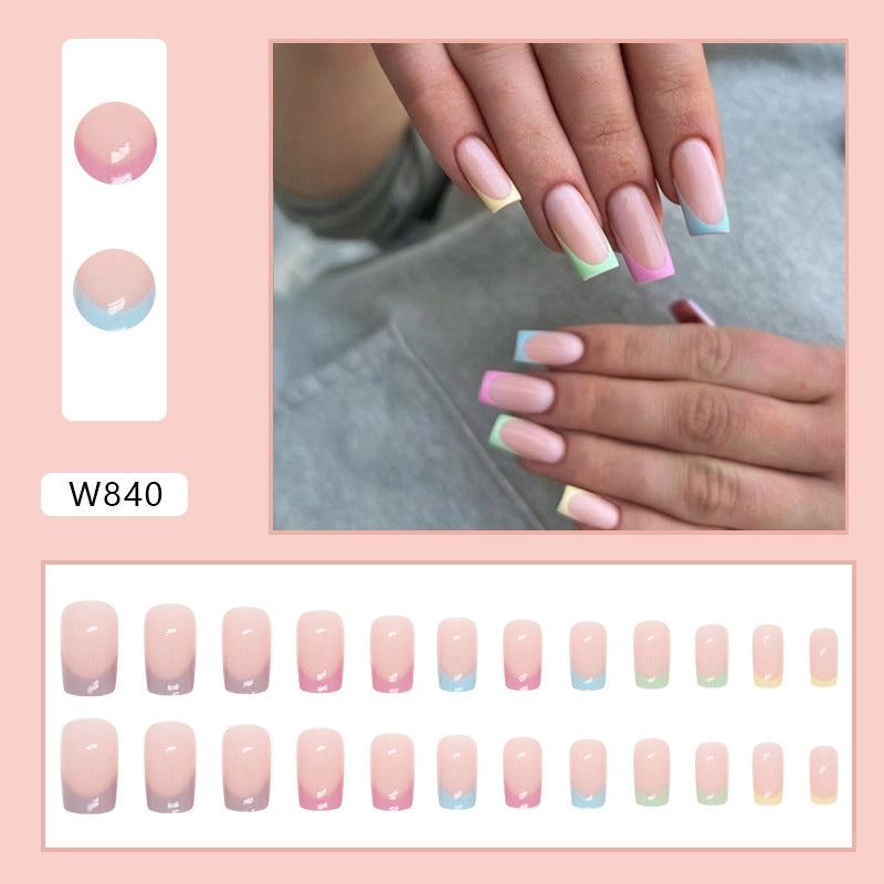 French Style Sweet Solid Color Cartoon Star Butterfly Plastic Nail Patches 1 Set