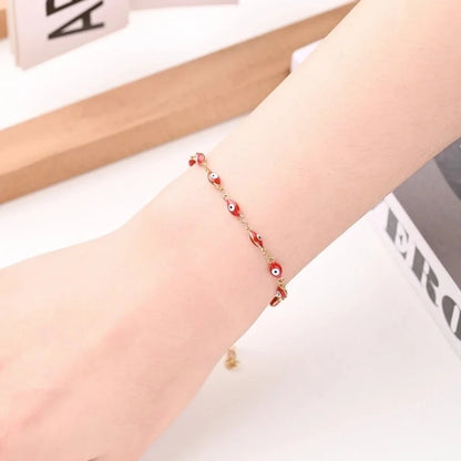 Ethnic Style Classic Style Artistic Devil's Eye Oval Simple 304 Stainless Steel 18K Gold Plated Bracelets In Bulk