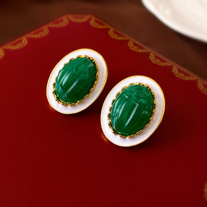 Medieval Pearl Geometric Copper Electroplating Earrings