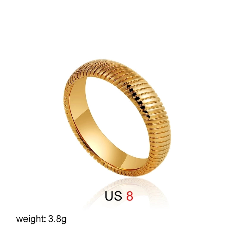 IG Style Elegant Geometric Copper Mixed Metal Rings