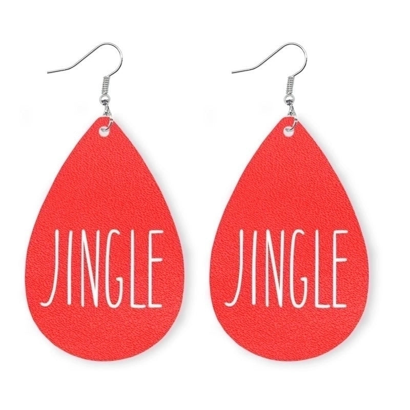 1 Pair Minimalist Classic Style Streetwear Christmas Tree Water Droplets Snowflake Pu Leather Drop Earrings